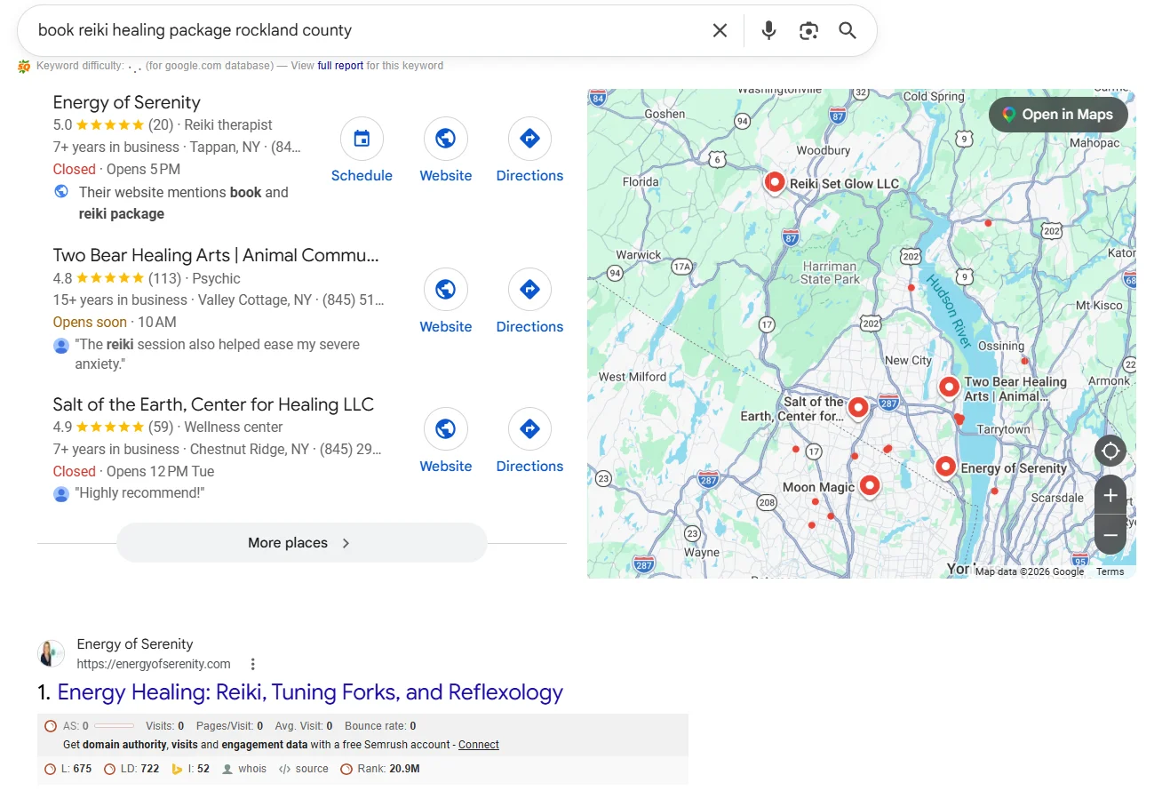 Energy of Serenity search ranking results